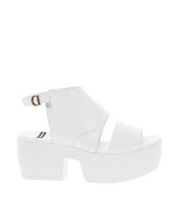 Vagabond Lindi Leather White Platform Slingback Heeled Sandals