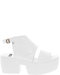 Vagabond Lindi Leather White Platform Slingback Heeled Sandals White