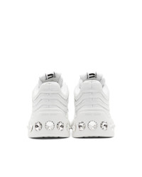 Miu Miu White Crystal Chunky Sneakers