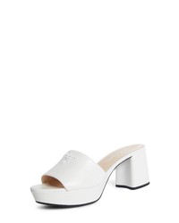 White Chunky Leather Mules