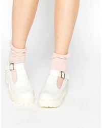 Daisy Street White Chunky Mid Heeled Shoes