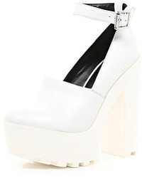 River Island White Chunky Cleated Sole Platforms
