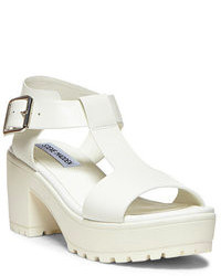 White Chunky Leather Sandals