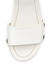 Prada Chunky Leather 120mm Clog Sandal Bianco