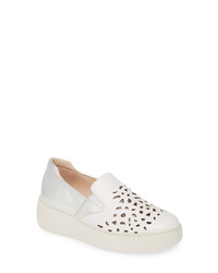 White Chunky Leather Slip-on Sneakers