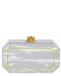 Edie Parker Fiona Faceted Flannel Clutch