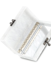 Edie Parker Jean Striped Acrylic Confetti Clutch Bag Whitesilver