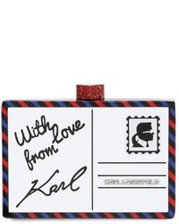 Karl Lagerfeld Postcard Perspex Minaudiere Clutch