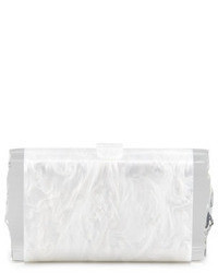 Edie Parker Lara Acrylic Ice Clutch Bag White