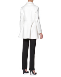Giorgio Armani A Line Coat With Leather Covered Button White