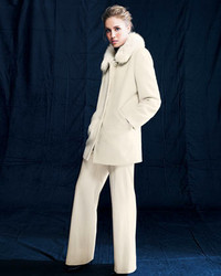Sofia Cashmere Alpacawool Fur Collar Coat