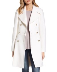 GUESS Double Breasted Wool Blend Coat