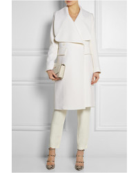 Chloé Double Breasted Wool Blend Crepe Coat