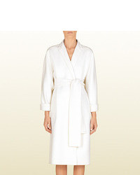 Gucci Natural White Wool Deconstructed Wrap Coat