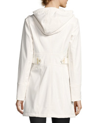 Via Spiga Hooded Zip Front Coat White