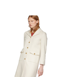 Gucci Off White Wool Single Breasted Coat