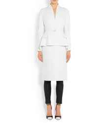 Givenchy Peplum Coat In Wool Crepe White