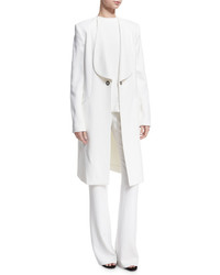 Cushnie et Ochs Shawl Collar Long Coat White