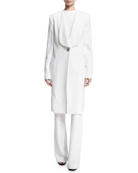 Cushnie et Ochs Shawl Collar Long Coat White