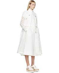 Sacai White Lace Layered Coat