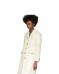 Gucci White Single Breasted Coat