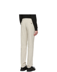 Z Zegna Off White Corduroy Long Sport Trousers