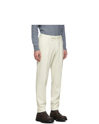 Ermenegildo Zegna Off White Gart Dyed Trousers