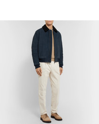 Brunello Cucinelli Tapered Pleated Cotton Corduroy Trousers