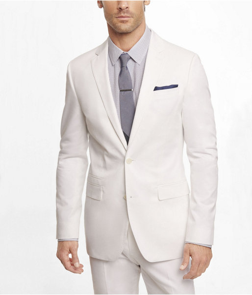 Express White Cotton Sateen Photographer Suit Jacket, $198 | Express ...