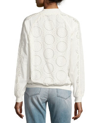 Opening Ceremony Anglaise Cotton Bomber Jacket White