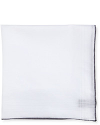 Tom Ford Solid Linen Cotton Pocket Square White