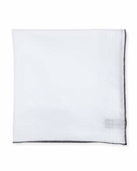 Tom Ford Solid Linen Cotton Pocket Square White