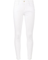 Frame Denim Le Color White Mid Rise Skinny Jeans