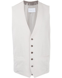 Men's White Blazer, White Waistcoat, Blue Plaid Dress Shirt, Khaki ...