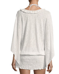 Ale By Alessandra Anja Smocked Coverup Tunic White