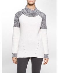 Calvin Klein Marled Colorblock Cowl Neck Sweater