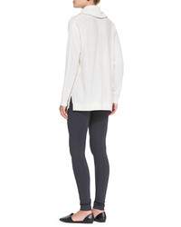 Vince Seamed Cowl Neck Sweater Winter White