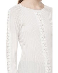 Alexander Wang Engineered Rib Pullover With Flightsuit Lacing