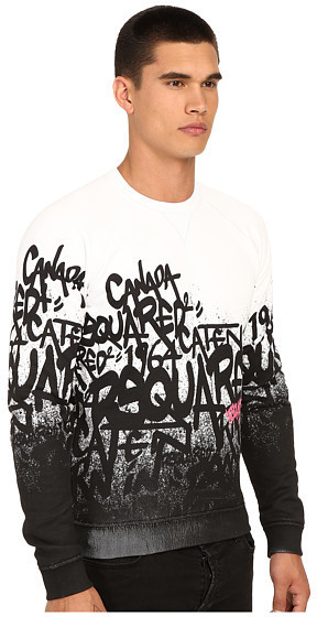 heel veel Adverteerder In dienst nemen DSQUARED2 All Over Ds2 Graffiti Sweatshirt, $495 | 6pm.com | Lookastic