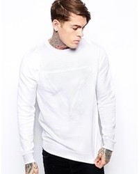 Asos Sweatshirt With Embroidered Triangle White