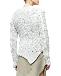 Narciso Rodriguez Asymmetric Hem Cashmere Sweater White