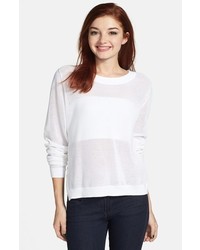 BP. Open Knit Dolman Sleeve Sweater White Medium