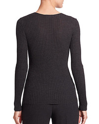 Akris Cashmere Silk Ribbed Pullover
