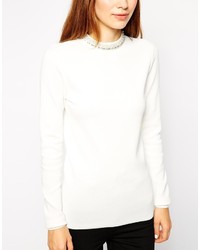Asos Collection Sweater With High Neck And Embellisht