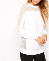 Asos Collection Sweater With Sheer Insert