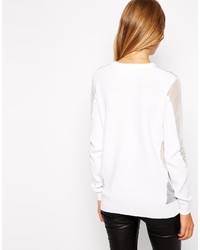 Asos Collection Sweater With Sheer Insert