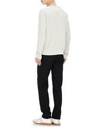 Maison Margiela Crinkled Garter Stitched Sweater White