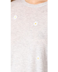 Sundry Daisy Patches Crew Neck Sweater