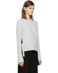 Proenza Schouler Grey Wool Straps Sweater