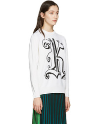 Christopher Kane Ivory Maxi Logo Sweater